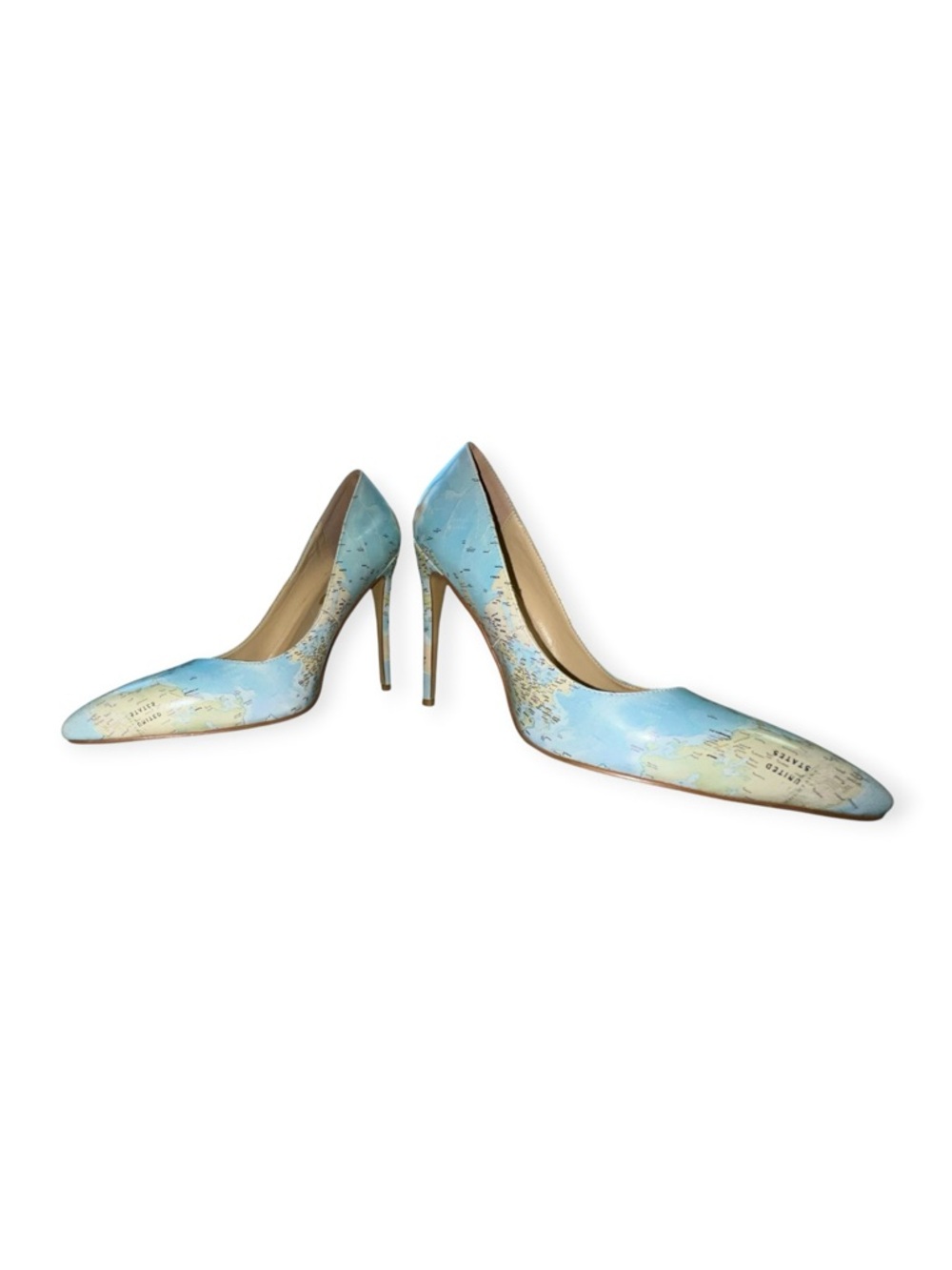 YCG Global Map Print Pointed Toe Pumps, Size 8, NWOT - Picture 7 of 13